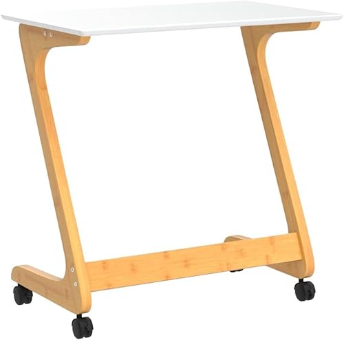 Miniatura 5 de Nnewvante Bandeja de TV con ruedas, mesa auxiliar para sofá con ruedas, sofá, portátil, escritorio, bandeja de aperitivos para sala de estar,