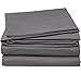 Cotton Sateen Queen Bed-Sheet-Set Grey - 4 Piece Bedding Set, Flat Sheet, Fitted Sheet and 2 Pillow Cases - by Utopia Bedding (Queen, Grey)