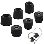 Foam Ear Tips for KZ Headphone - 3 Pairs Eartips, Noise Isolation, for KZ All Series, for KZ ZSN, ZST, ZS10 Pro, EDX, DQ6, ZSX, AS10 and More, Replacement Accessories, L/M/S, Black (Memory Foam)