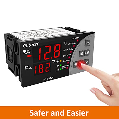 Elitech Mtc-5080 Digital Temperature Controller Universal Thermostat Cold Room Refrigerator Cooling Defrost Fan 110V #TOP4