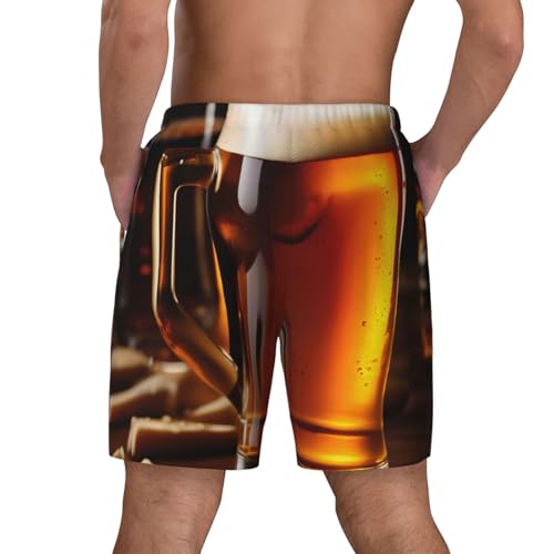 Beer Print Men Stylish Functionality Swim Trunks Breathable Beach Shorts Surfing Gym Fishing4