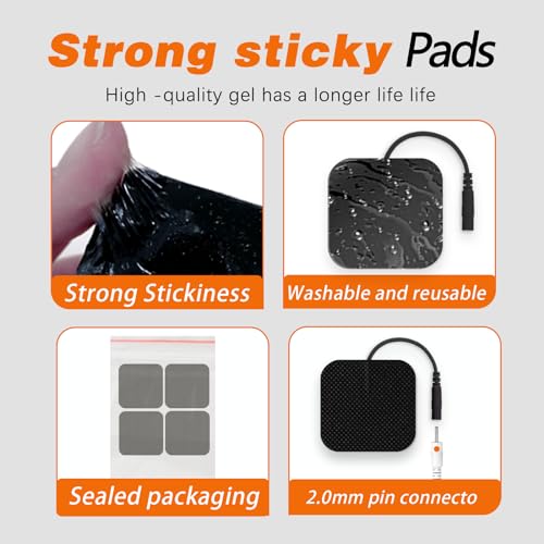 TENS Unit Pads Replacement Pads for TENS Unit Electrode Pads Electrodes for TENS Unit Muscle Stimulator Pads 2"x2", 24PCS Stim Pads for AUVON TENS Unit Electrode Pads/TENS 7000 Replacement Pads