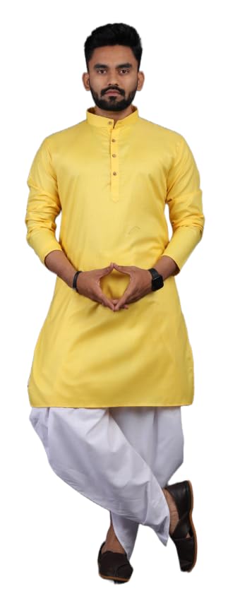 Gauri Laxmi EnterpriseMen's Cotton Blend Dhoti Kurta Set