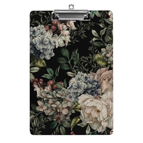 Porte-Formulaires A4 avec Pince Puissante et Motif Floral Rétro