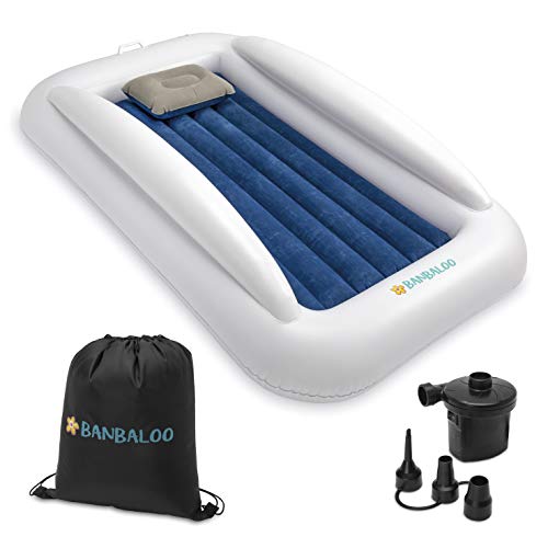 BANBALOO-Cama Hinchable para niños, Set Completo de Viaje: Colchón Inflable de Tela...