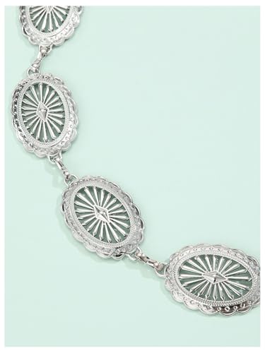 SHENHE Women's Western Metal Concho Cowgirl Vintage Country Chain Belt for Jeans Dresses4