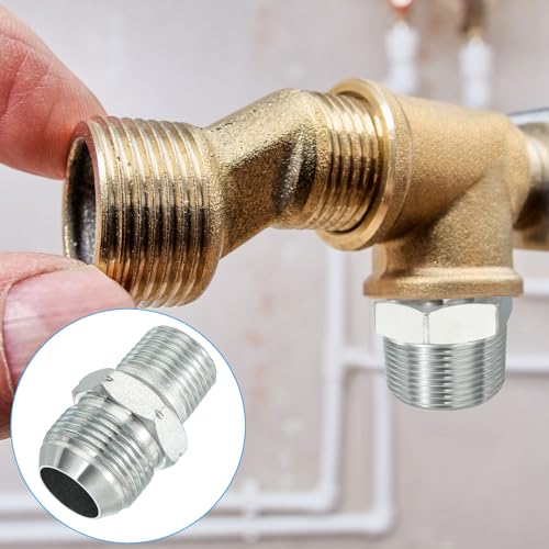 Image of PATIKIL Pipe Adapter Connector 1-1 /16 inch Male 74 Flare JIC x 1 /2 inch Male R Pipe Fitting Oil Feed Restrictor Fitting Hydraulic Connector for Oil Steam Water Pipelines System