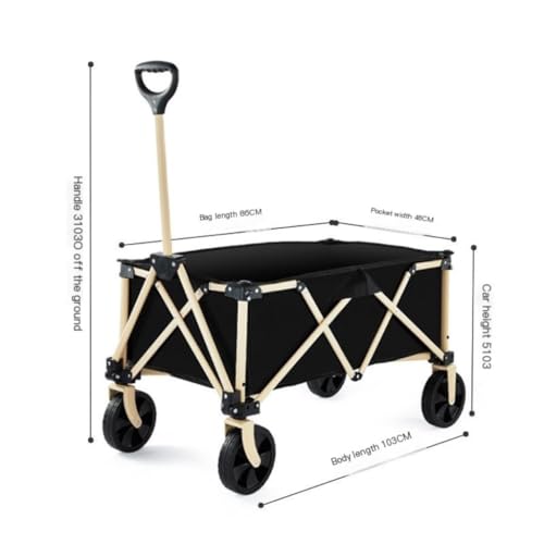 Outdoor-Trolley Camping-Wagen, Picknick-Auto, Camping, Versammlungs-Camp-Auto, Geländerad, Wohnmobil-Auto, Picknick-Wagen Im Freien, Camping-Wagen Gartenwagen(Black,A) – Bild 3