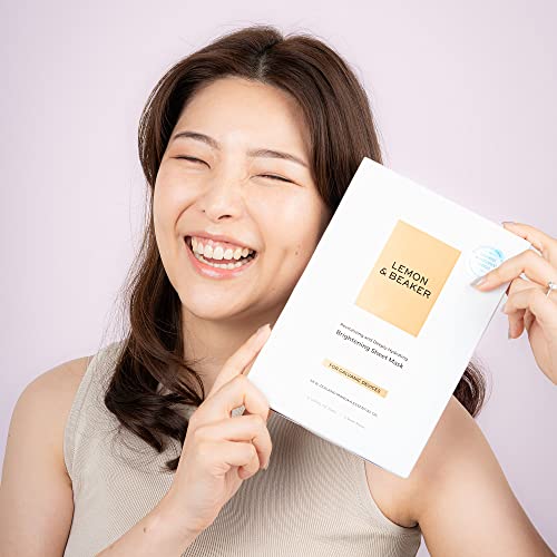 Lemon & Beaker Galvanic Brightening Sheet Mask – Microcurrent Facial Mask With Semi-Gel Sheet - Vegan & Cruelty-Free, Pack Of 1 Mask #TOP4