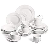 CREMEWEIß MINIMALISTISCHES DESIGN | SUNTING porzellan tafelservice ist bekannt für ihre einzigartige cremeweiß Farbe und durchscheinend - doppelter Genuss von Sicht und Berührung, schön und großzügig. Verbessern Sie Ihren Lebensstil mit unserem geschirrset!