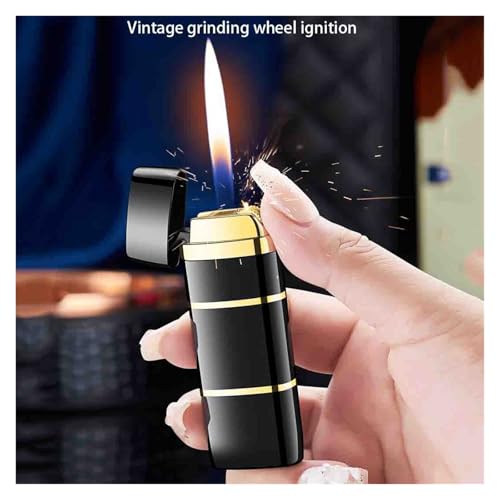 Encendedor portátil metálico a gas butano estilo retro miniatura 2