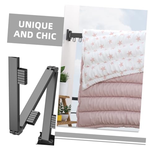 Support de séchage mural pliable en métal robuste étagère compacte sans perçage - 5