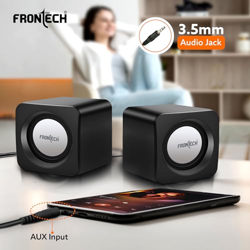 FRONTECH Premium 2.0 Channel USB Powered Speakers with 1.5W x 2 Output, AUX Input, and 1-Year Warranty (Black) - Image 5