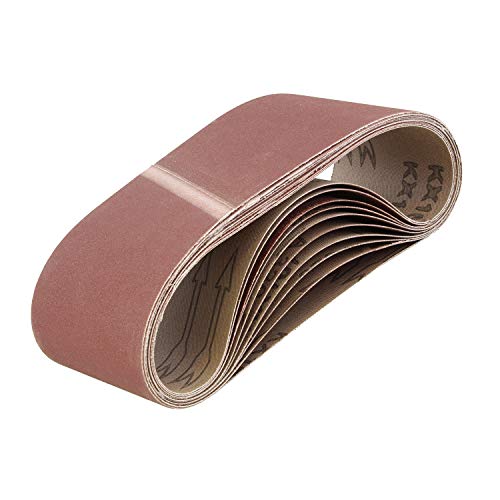 New Deal ABN Belt Sand Paper Abrasive Belts Sandpaper for Belt Sander, Aluminum Oxide Sanding Belts 3x18 Inch 320 Grit 10-Pack