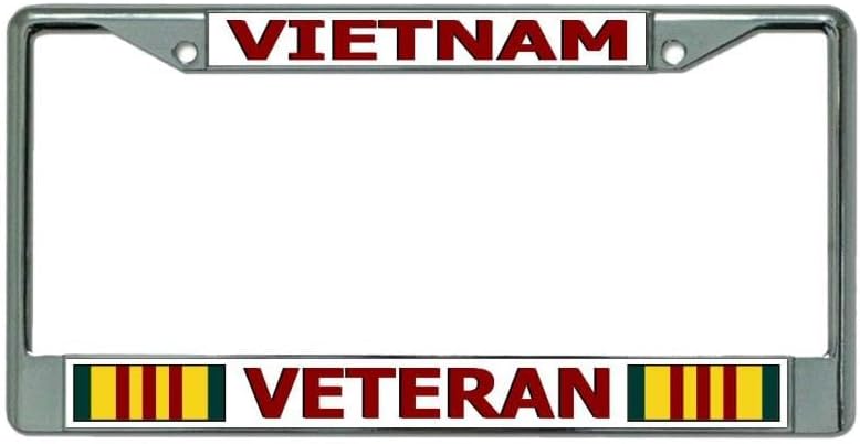 Vietnam Veteran #3 Chrome License Plate Frame
