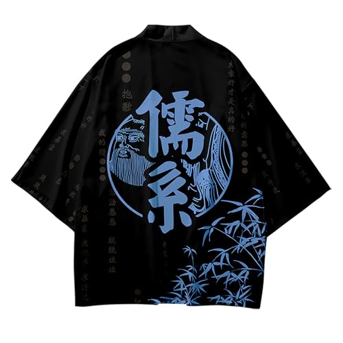 Image of Women's and Men Cardigan Jackets Lightweight Japanese Kimono Long Sleeves Open Front Coat