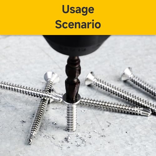 Kit de 110 Tornillos Autorroscantes de Acero Inoxidable #8 con Cabeza Plana miniatura 5