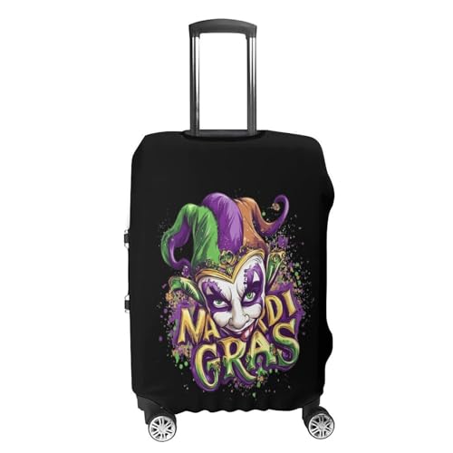 Mardi And Gras Jester Mask Travel Luggage Cover for Suitcase 19-32 Inches Elastic Washable Baggage Protector4