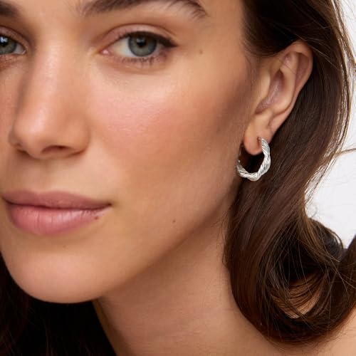 Lightweight Twisted Hoop Earring Hypoallergenic 925 Sterling Silver Twist Earring for Women Trendy 14k Gold Plated Braided Hoop Earrings Gift for Chrismas Birthday 20/30/40mm4