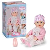 Baby Annabell Anna soft 36cm baby doll with Sleeping Eyes - Incl. bottle, hat & romper - First doll suitable for Children Aged 1+