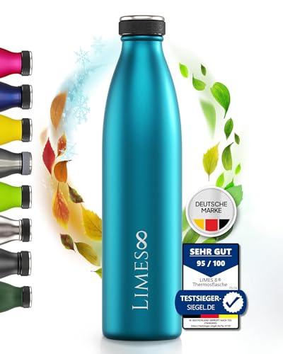 Limes 8 Thermosflasche Edelstahl 1L [HEIß & KALT] – 5-fach...