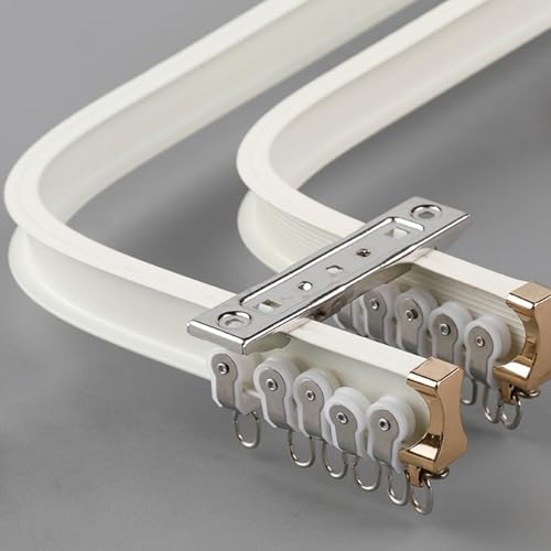 Riel de aluminio resistente y flexible de 200 cm para cortinas pesadas 2