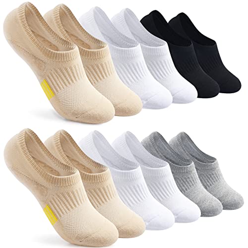 Image of No Show Socks Womens Cushioned Low Cut Invisible Footies for Running Athletic Gym Ankle Socks 6 Pairs
