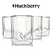 Huckberry Whiskey Peaks Iconic Mountain Bar Glasses, 11.5 oz Capacity, Lead-Free Crystal, Grand Tetons, Set of 4 Cups