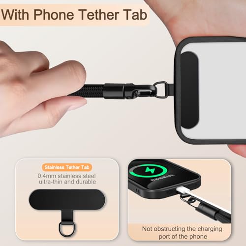 Correa ajustable para teléfono universal: cordón de cuello negro 5