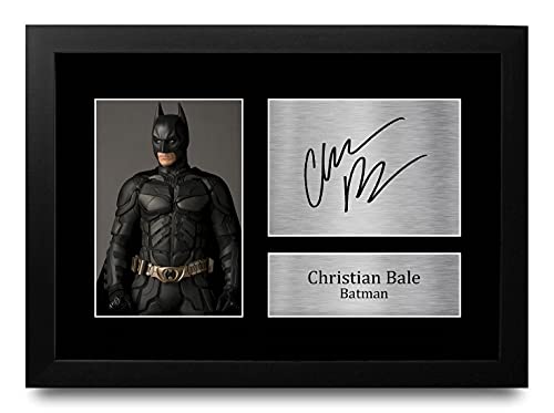 Christian Bale Batman photo signée A4 encadrée pour collectionneur
