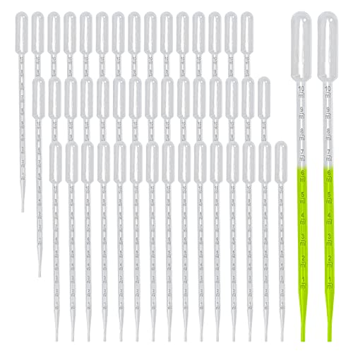 30pcs Plastic Transfer Pipettes, 10ml Large Pipette Dropper Transparent Graduated Pipette Measuring Pipettors for Transferring Essential Oils Perfume Paints DIY Art and Science Laboratory (10ml)