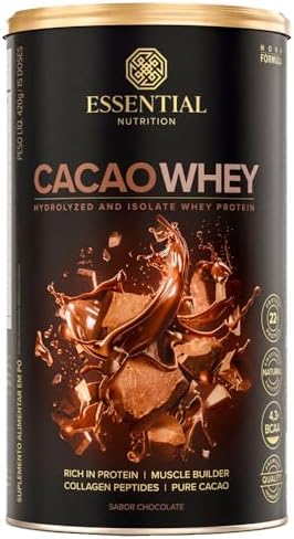 Cacao Whey Isolado e Hidrolisado (420g) - Essential Nutrition