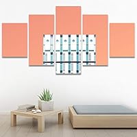 SIGNWIN 5 Panel Canvas Wall Art Abstract Colorful Hallway Industrial Lights Modern Artwork for Home Decorations Ready to Hang - 60