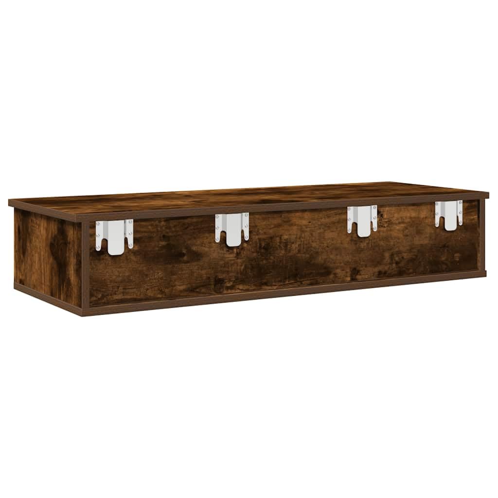 Homgoday Estante de Pared con cajones de Madera contrachapada Blanco Estantería de Pared Colgante Flotante Almacenamiento Espacio Decoración Artículos Diarios en Familia