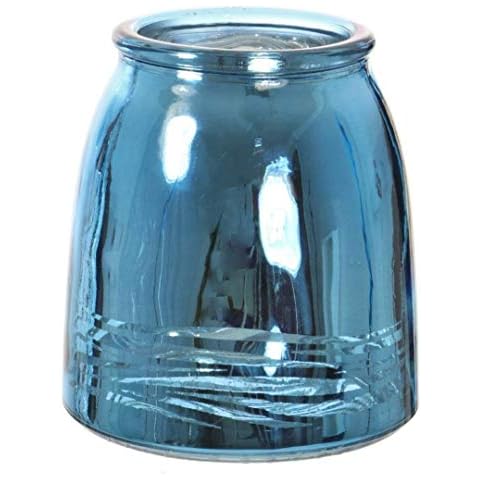 AngraveHome Metallic Swirl Blue Glass Bud Vase (13cm) Jar Home Decoration Decor Ornament Cover