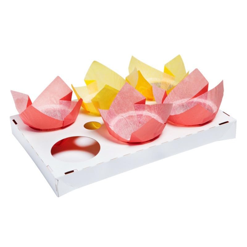 PacknWood - 50 Bandeja 6 Compartimentos Papel | Ø28,7 cm