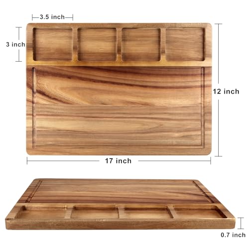 Tabla de Cortar Grande de Madera Acacia con Contenedores miniatura 7