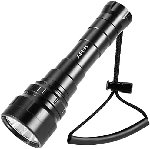 APLOS AP01 Dive Torch, 1050 Lumen Scuba Dive Light with Battery Level Indicator IPX8 Waterproof Underwater 100m 328ft Professional Submersible Light with Rechargeable Batteries and Charger