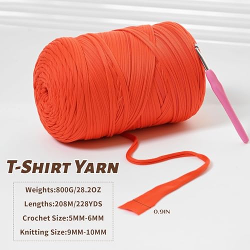 Image of 800G（228YDS） Tshirt Yarn for Crocheting，Chunky T-Shirt Yarn for Beginner Crochet Bags，Baskets，Coasters，Shoes，Clothes，DIY Crafts, Elastic Fabric Thick Hand Knitting (Lilac)