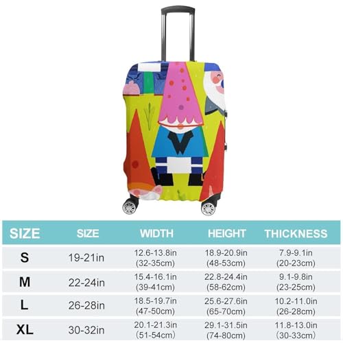 Carry on Luggage Cover Colorful Gnomes Suitcase Covers for Luggages Tsa Approved Travel Luggage Sleeve Protector Elastic Suitcase Protector Anti-Scratch Washable Fits 19-30 Inch Case -L2