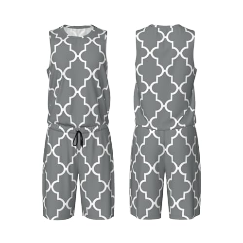 Maillot de basketball homme anti-transpiration avec short de sport gris contre la chaleur