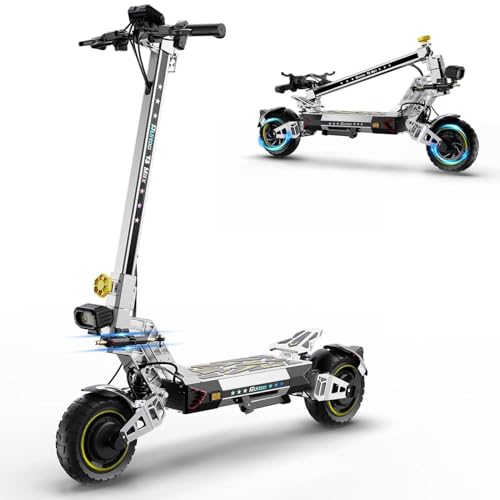 Ruitoo T3 Max Monopattino Elettrico, 2 Potenti Motori, Batteria da 60V 28.6Ah, Autonomia Massima 75-85KM, Pneumatici All Terrain da 10.5 Pollici, 3 Modalità di Velocità, Schermo Intelligente