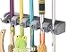 Mr. Broom Holder - 2-sided Rubber Tight Grips Cleaning Wall Organizer with 11 positions. Non-slip Guaranteed.