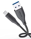 RICOMM USB C Cable, USB A to USB C Fast Charger Cable 6.8ft for iPad, MacBook, Samsung Galaxy S23 S22 21, and Charging Cord for USB C Port Camera, Black
