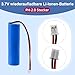 AKZYTUE 3.7V 2600mAh Li-ion Rechargeable Battery with PH2.0/2P Connector for DIY Electronics, Toys, Lighting, Bluetooth Equipment