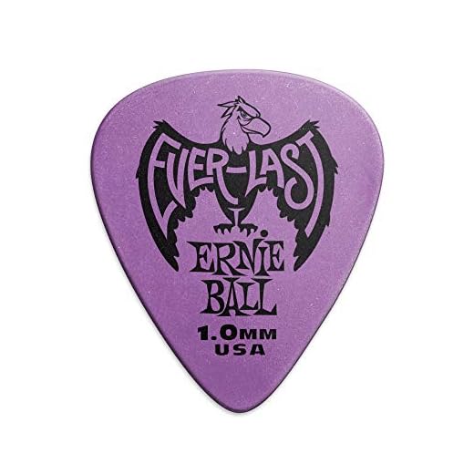 Ernie Ball Everlast - Púas para guitarra, 1 mm, 12 unidades, color morado