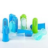 CAM-ULATA Dog Cat Toothbrush Finger 12pcs Set Dental Hygiene Brushes Food Safety Soft Silicone Colorful Dental Care Pet Finger Toothbrush for Puppy Doggy Small Dog