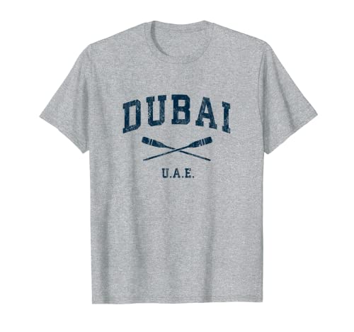 Dubai United Arab Emirates Vintage Nautical Paddles Sports O T-Shirt