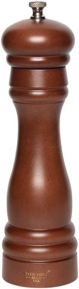 Fletchers' Mill Federal Pepper Mill, Walnut Stain - 8 Inch, Adjustable Coarseness Fine to Coarse, MADE IN U.S.A.