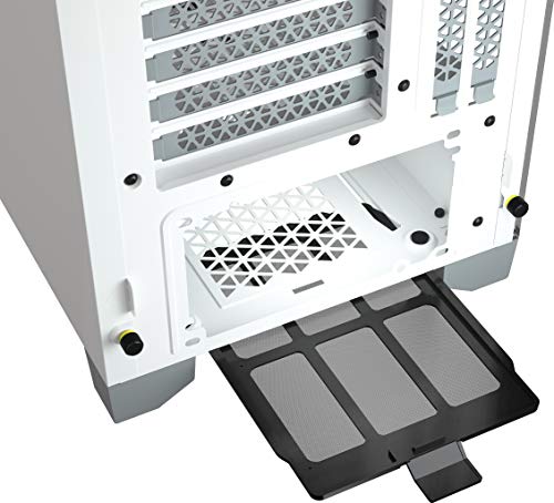 CORSAIR ICUE 4000X RGB Moyen Tour ATX PC Boîtier En Verre Trempé - 3x SP120 RGB ELITE Ventilateurs - ICUE Lighting Node CORE Contrôler - Flux D'air Ã‰levé - Blanc